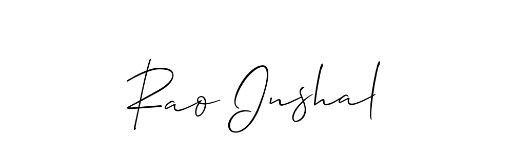 Design your own signature with our free online signature maker. With this signature software, you can create a handwritten (Allison_Script) signature for name Rao Inshal. Rao Inshal signature style 2 images and pictures png