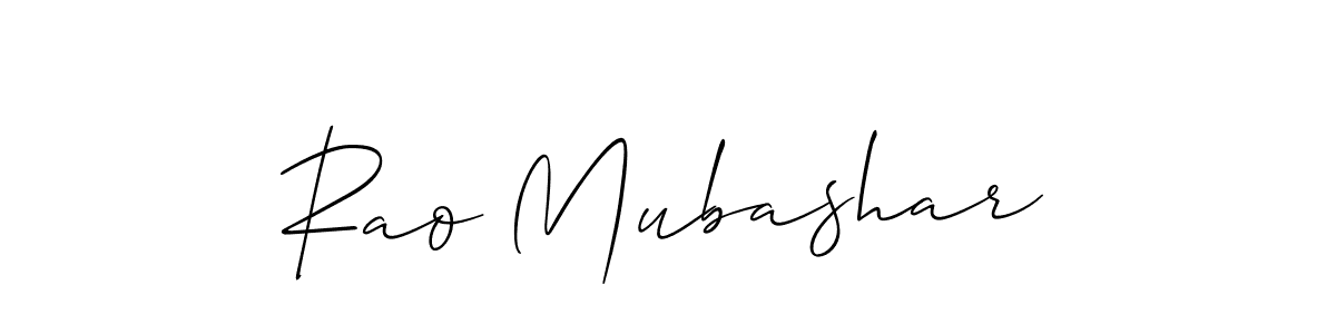 Create a beautiful signature design for name Rao Mubashar. With this signature (Allison_Script) fonts, you can make a handwritten signature for free. Rao Mubashar signature style 2 images and pictures png