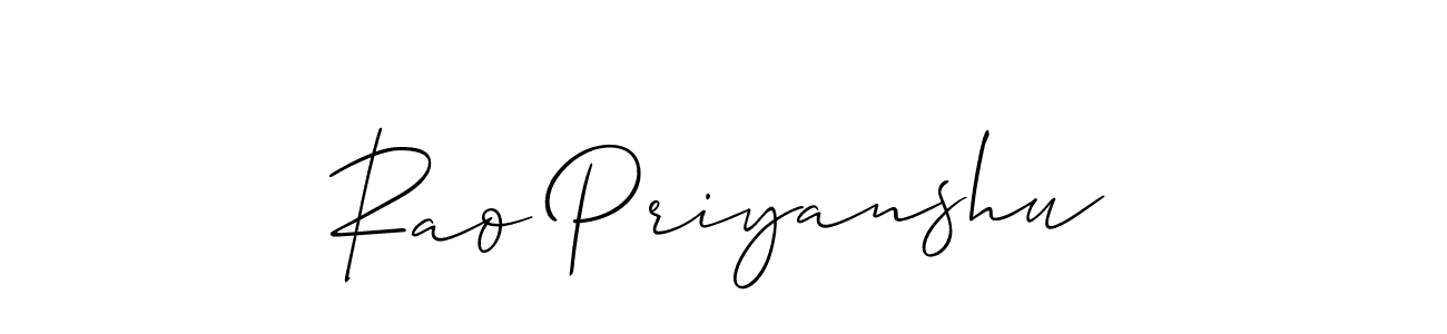 Make a beautiful signature design for name Rao Priyanshu. With this signature (Allison_Script) style, you can create a handwritten signature for free. Rao Priyanshu signature style 2 images and pictures png