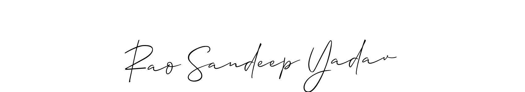 This is the best signature style for the Rao Sandeep Yadav name. Also you like these signature font (Allison_Script). Mix name signature. Rao Sandeep Yadav signature style 2 images and pictures png