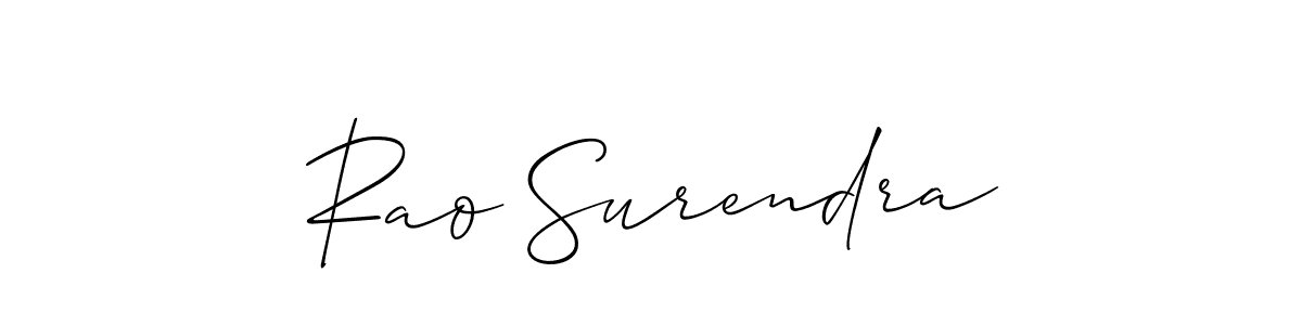 Make a short Rao Surendra signature style. Manage your documents anywhere anytime using Allison_Script. Create and add eSignatures, submit forms, share and send files easily. Rao Surendra signature style 2 images and pictures png