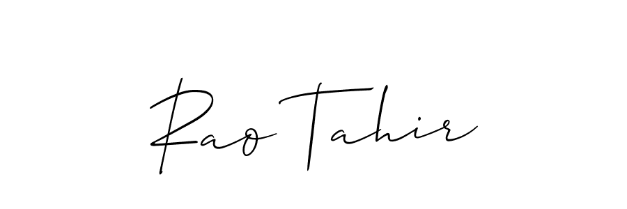 Also You can easily find your signature by using the search form. We will create Rao Tahir name handwritten signature images for you free of cost using Allison_Script sign style. Rao Tahir signature style 2 images and pictures png