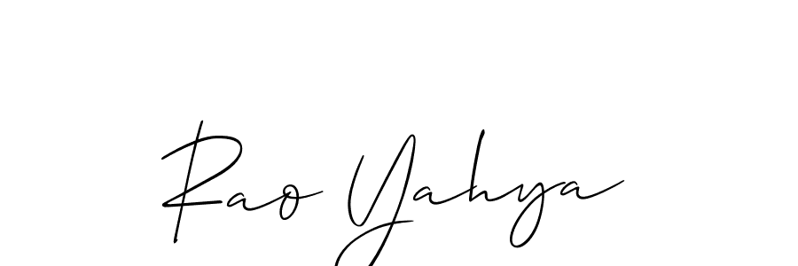 The best way (Allison_Script) to make a short signature is to pick only two or three words in your name. The name Rao Yahya include a total of six letters. For converting this name. Rao Yahya signature style 2 images and pictures png