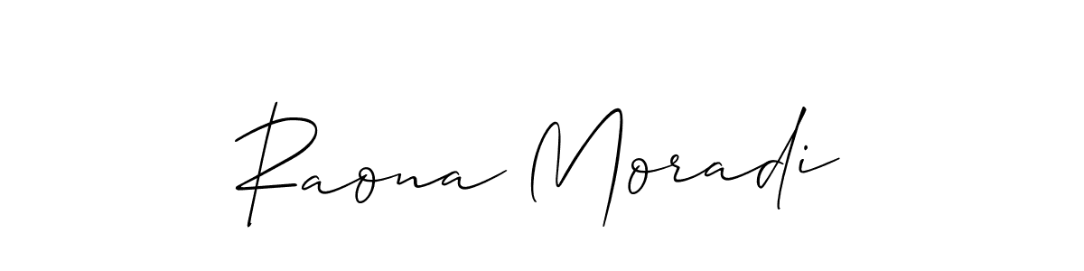 if you are searching for the best signature style for your name Raona Moradi. so please give up your signature search. here we have designed multiple signature styles  using Allison_Script. Raona Moradi signature style 2 images and pictures png