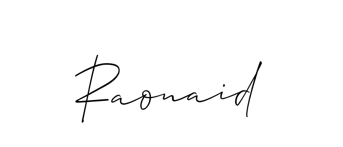 It looks lik you need a new signature style for name Raonaid. Design unique handwritten (Allison_Script) signature with our free signature maker in just a few clicks. Raonaid signature style 2 images and pictures png