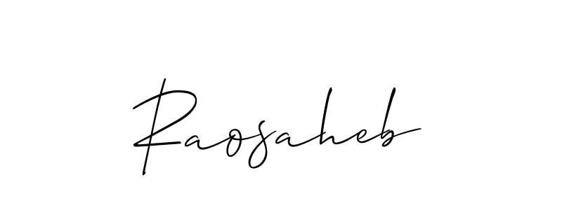 Make a beautiful signature design for name Raosaheb. With this signature (Allison_Script) style, you can create a handwritten signature for free. Raosaheb signature style 2 images and pictures png