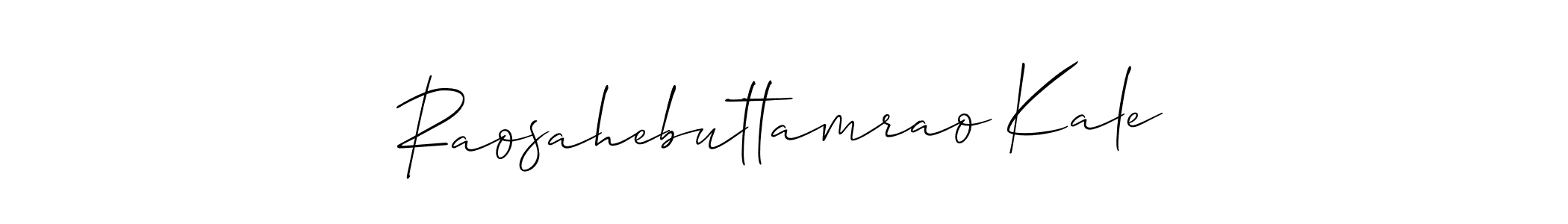 Allison_Script is a professional signature style that is perfect for those who want to add a touch of class to their signature. It is also a great choice for those who want to make their signature more unique. Get Raosahebuttamrao Kale name to fancy signature for free. Raosahebuttamrao Kale signature style 2 images and pictures png