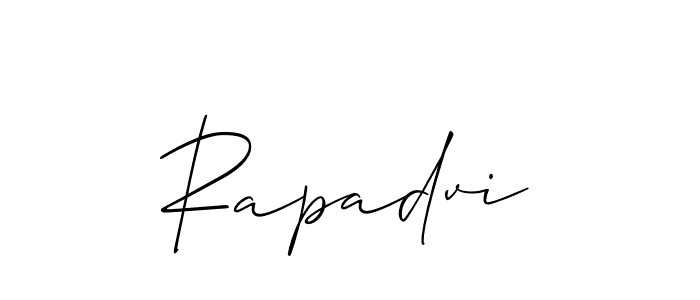 It looks lik you need a new signature style for name Rapadvi. Design unique handwritten (Allison_Script) signature with our free signature maker in just a few clicks. Rapadvi signature style 2 images and pictures png