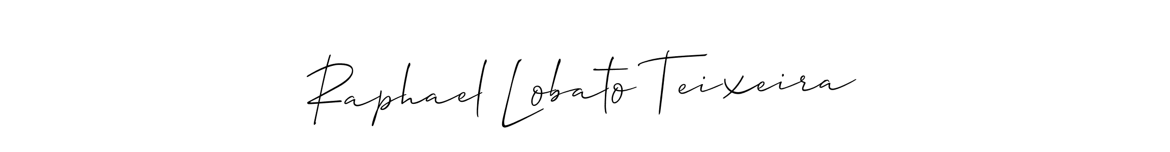 The best way (Allison_Script) to make a short signature is to pick only two or three words in your name. The name Raphael Lobato Teixeira include a total of six letters. For converting this name. Raphael Lobato Teixeira signature style 2 images and pictures png