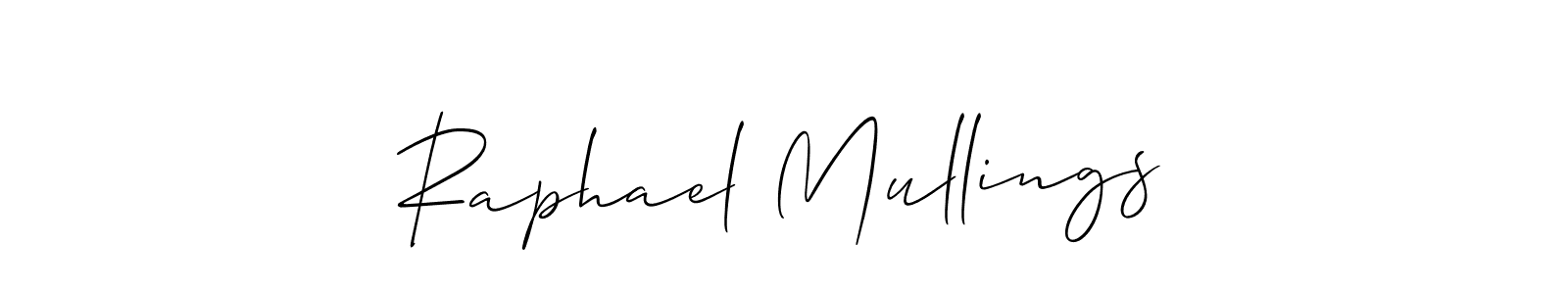 The best way (Allison_Script) to make a short signature is to pick only two or three words in your name. The name Raphael Mullings include a total of six letters. For converting this name. Raphael Mullings signature style 2 images and pictures png