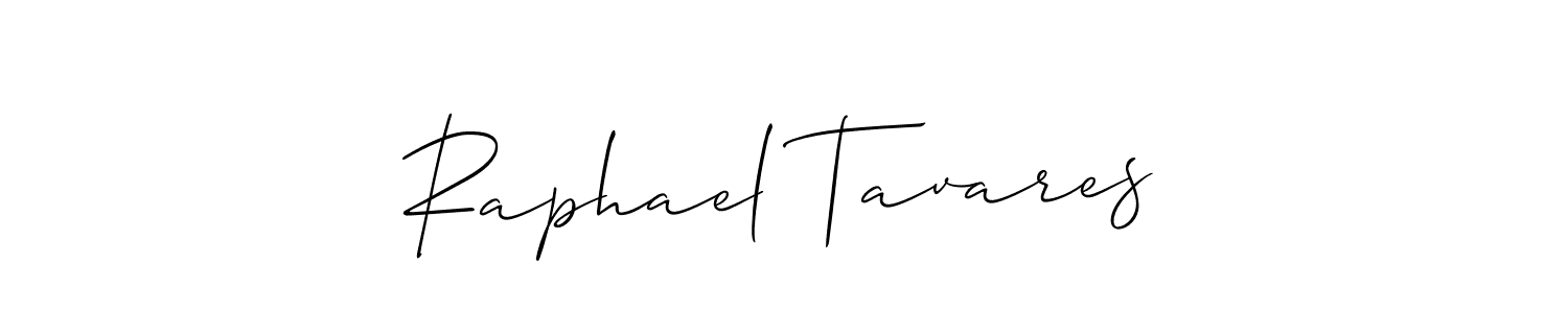 The best way (Allison_Script) to make a short signature is to pick only two or three words in your name. The name Raphael Tavares include a total of six letters. For converting this name. Raphael Tavares signature style 2 images and pictures png