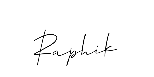 Raphik stylish signature style. Best Handwritten Sign (Allison_Script) for my name. Handwritten Signature Collection Ideas for my name Raphik. Raphik signature style 2 images and pictures png