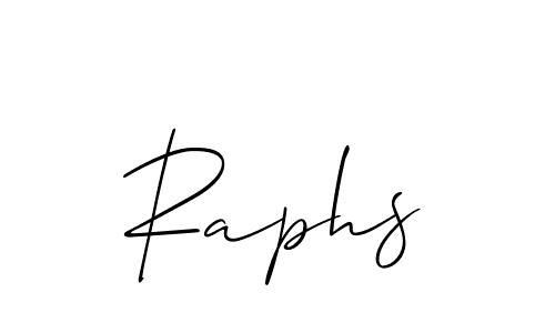 Design your own signature with our free online signature maker. With this signature software, you can create a handwritten (Allison_Script) signature for name Raphs. Raphs signature style 2 images and pictures png
