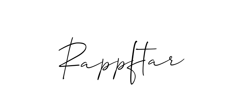 if you are searching for the best signature style for your name Rappftar. so please give up your signature search. here we have designed multiple signature styles  using Allison_Script. Rappftar signature style 2 images and pictures png