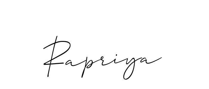 Similarly Allison_Script is the best handwritten signature design. Signature creator online .You can use it as an online autograph creator for name Rapriya. Rapriya signature style 2 images and pictures png