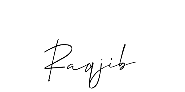 Design your own signature with our free online signature maker. With this signature software, you can create a handwritten (Allison_Script) signature for name Raqjib. Raqjib signature style 2 images and pictures png