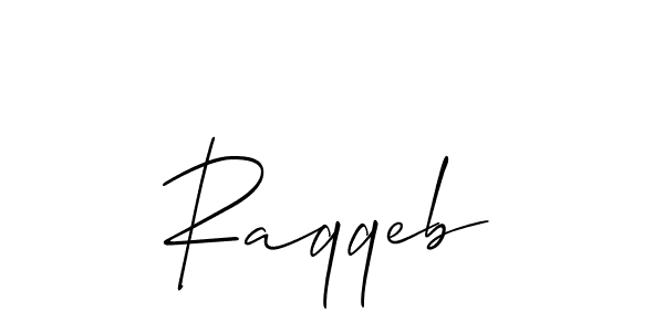 Make a beautiful signature design for name Raqqeb. With this signature (Allison_Script) style, you can create a handwritten signature for free. Raqqeb signature style 2 images and pictures png