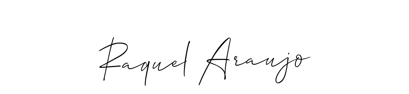 It looks lik you need a new signature style for name Raquel Araujo. Design unique handwritten (Allison_Script) signature with our free signature maker in just a few clicks. Raquel Araujo signature style 2 images and pictures png