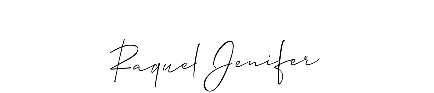 Once you've used our free online signature maker to create your best signature Allison_Script style, it's time to enjoy all of the benefits that Raquel Jenifer name signing documents. Raquel Jenifer signature style 2 images and pictures png