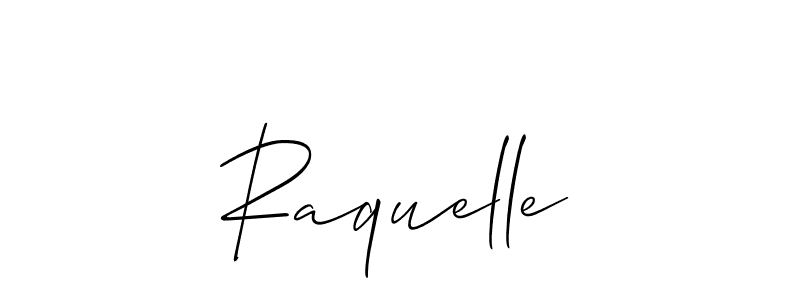 Create a beautiful signature design for name Raquelle. With this signature (Allison_Script) fonts, you can make a handwritten signature for free. Raquelle signature style 2 images and pictures png