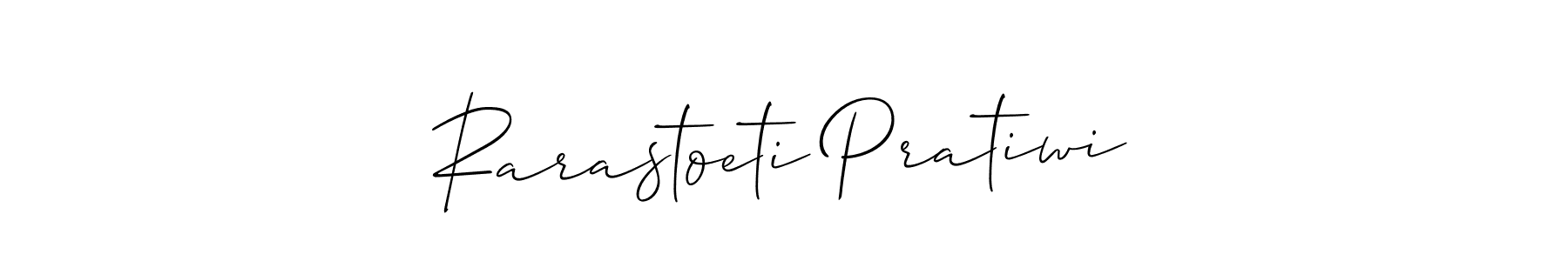 This is the best signature style for the Rarastoeti Pratiwi name. Also you like these signature font (Allison_Script). Mix name signature. Rarastoeti Pratiwi signature style 2 images and pictures png