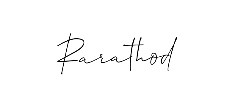How to make Rarathod signature? Allison_Script is a professional autograph style. Create handwritten signature for Rarathod name. Rarathod signature style 2 images and pictures png