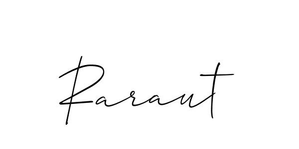 Use a signature maker to create a handwritten signature online. With this signature software, you can design (Allison_Script) your own signature for name Raraut. Raraut signature style 2 images and pictures png