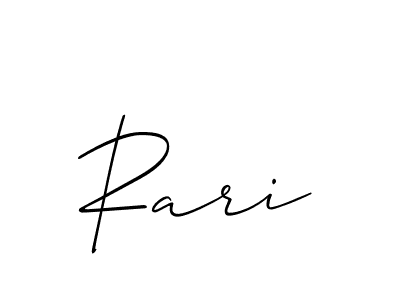 Create a beautiful signature design for name Rari. With this signature (Allison_Script) fonts, you can make a handwritten signature for free. Rari signature style 2 images and pictures png