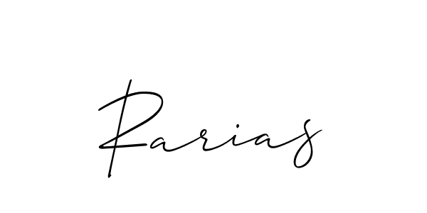 Allison_Script is a professional signature style that is perfect for those who want to add a touch of class to their signature. It is also a great choice for those who want to make their signature more unique. Get Rarias name to fancy signature for free. Rarias signature style 2 images and pictures png