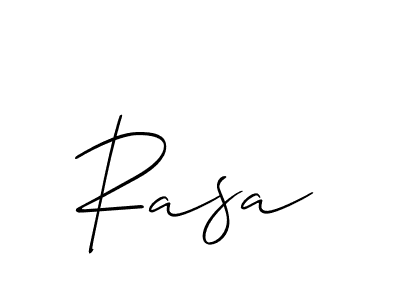 The best way (Allison_Script) to make a short signature is to pick only two or three words in your name. The name Rasa include a total of six letters. For converting this name. Rasa signature style 2 images and pictures png