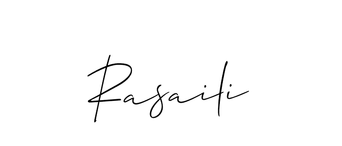 Create a beautiful signature design for name Rasaili. With this signature (Allison_Script) fonts, you can make a handwritten signature for free. Rasaili signature style 2 images and pictures png