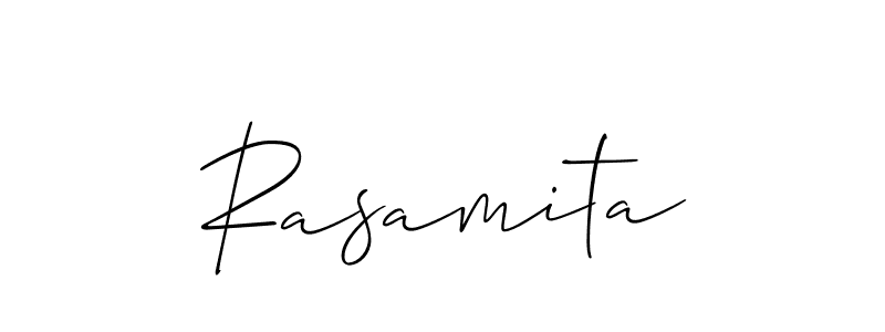 Create a beautiful signature design for name Rasamita. With this signature (Allison_Script) fonts, you can make a handwritten signature for free. Rasamita signature style 2 images and pictures png
