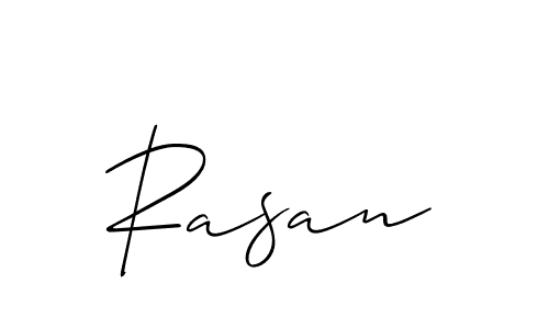 Make a beautiful signature design for name Rasan. With this signature (Allison_Script) style, you can create a handwritten signature for free. Rasan signature style 2 images and pictures png