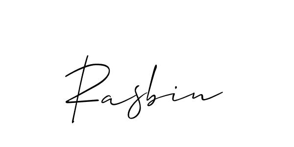 The best way (Allison_Script) to make a short signature is to pick only two or three words in your name. The name Rasbin include a total of six letters. For converting this name. Rasbin signature style 2 images and pictures png