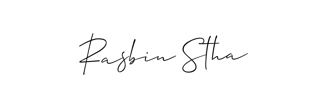 if you are searching for the best signature style for your name Rasbin Stha. so please give up your signature search. here we have designed multiple signature styles  using Allison_Script. Rasbin Stha signature style 2 images and pictures png