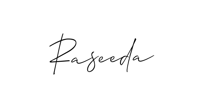 The best way (Allison_Script) to make a short signature is to pick only two or three words in your name. The name Raseeda include a total of six letters. For converting this name. Raseeda signature style 2 images and pictures png