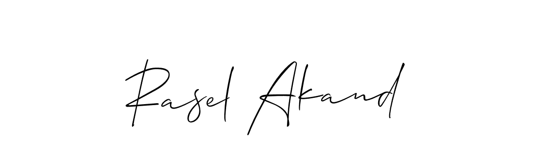 How to make Rasel Akand signature? Allison_Script is a professional autograph style. Create handwritten signature for Rasel Akand name. Rasel Akand signature style 2 images and pictures png