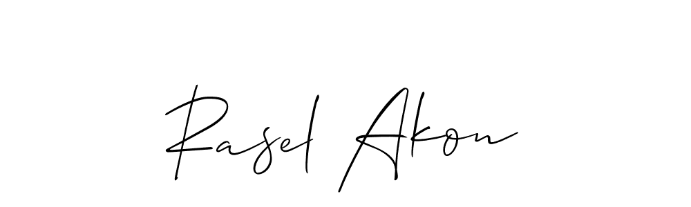 How to make Rasel Akon name signature. Use Allison_Script style for creating short signs online. This is the latest handwritten sign. Rasel Akon signature style 2 images and pictures png