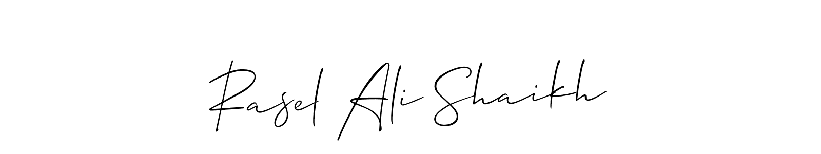 It looks lik you need a new signature style for name Rasel Ali Shaikh. Design unique handwritten (Allison_Script) signature with our free signature maker in just a few clicks. Rasel Ali Shaikh signature style 2 images and pictures png