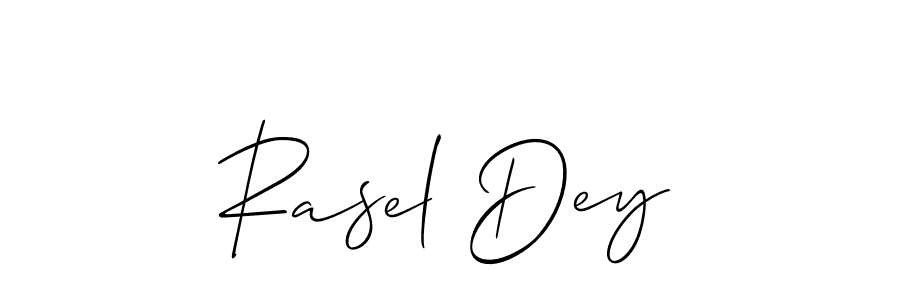 Use a signature maker to create a handwritten signature online. With this signature software, you can design (Allison_Script) your own signature for name Rasel Dey. Rasel Dey signature style 2 images and pictures png