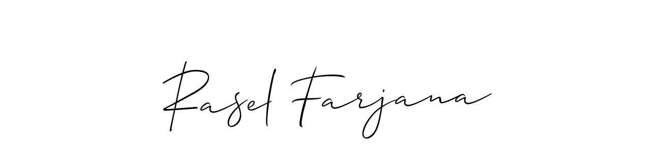 Similarly Allison_Script is the best handwritten signature design. Signature creator online .You can use it as an online autograph creator for name Rasel Farjana. Rasel Farjana signature style 2 images and pictures png