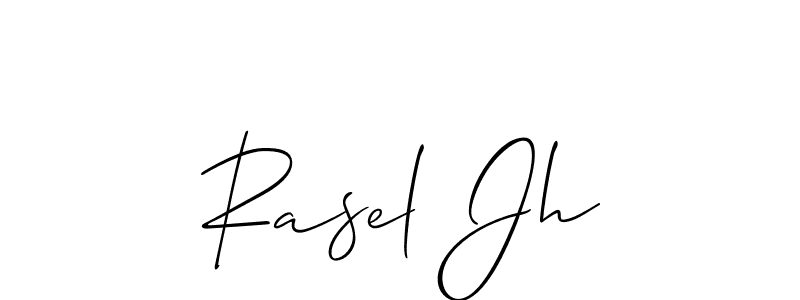 Use a signature maker to create a handwritten signature online. With this signature software, you can design (Allison_Script) your own signature for name Rasel Jh. Rasel Jh signature style 2 images and pictures png