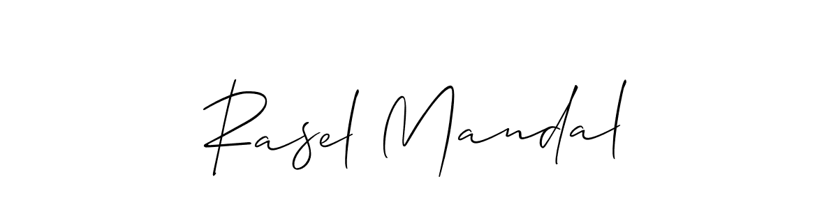 The best way (Allison_Script) to make a short signature is to pick only two or three words in your name. The name Rasel Mandal include a total of six letters. For converting this name. Rasel Mandal signature style 2 images and pictures png