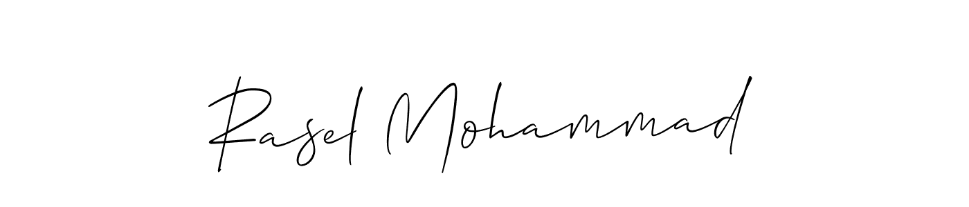 Make a beautiful signature design for name Rasel Mohammad. With this signature (Allison_Script) style, you can create a handwritten signature for free. Rasel Mohammad signature style 2 images and pictures png