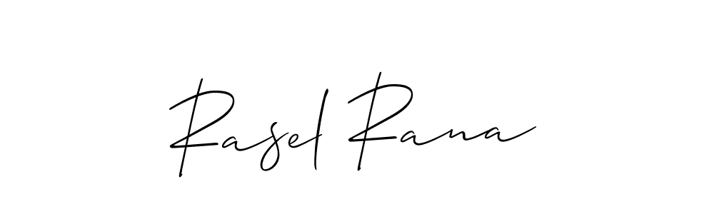 How to make Rasel Rana name signature. Use Allison_Script style for creating short signs online. This is the latest handwritten sign. Rasel Rana signature style 2 images and pictures png