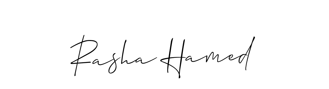 Also we have Rasha Hamed name is the best signature style. Create professional handwritten signature collection using Allison_Script autograph style. Rasha Hamed signature style 2 images and pictures png