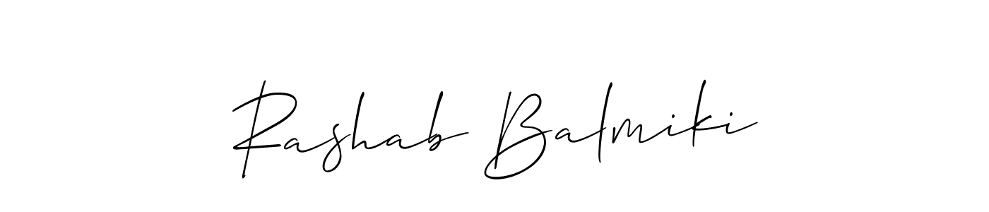 Similarly Allison_Script is the best handwritten signature design. Signature creator online .You can use it as an online autograph creator for name Rashab Balmiki. Rashab Balmiki signature style 2 images and pictures png
