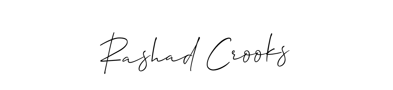 The best way (Allison_Script) to make a short signature is to pick only two or three words in your name. The name Rashad Crooks include a total of six letters. For converting this name. Rashad Crooks signature style 2 images and pictures png