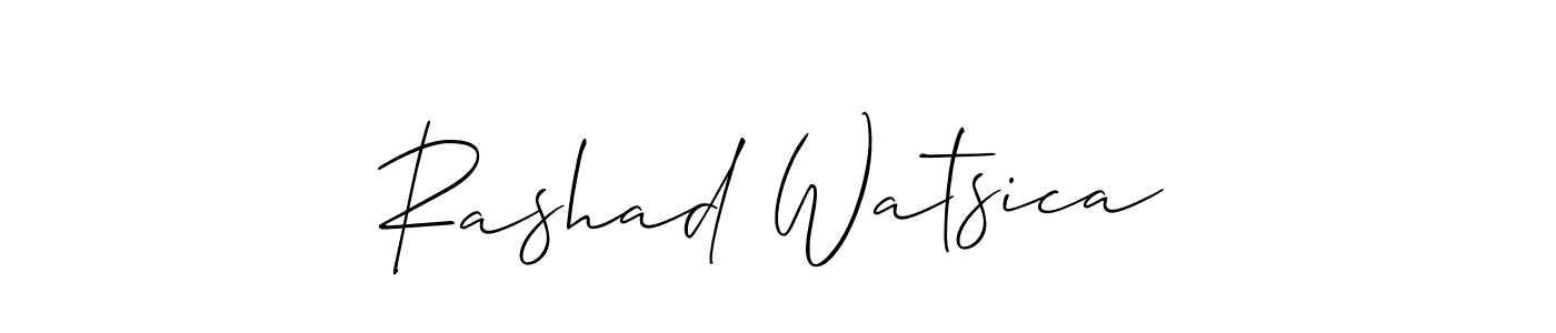 How to make Rashad Watsica signature? Allison_Script is a professional autograph style. Create handwritten signature for Rashad Watsica name. Rashad Watsica signature style 2 images and pictures png