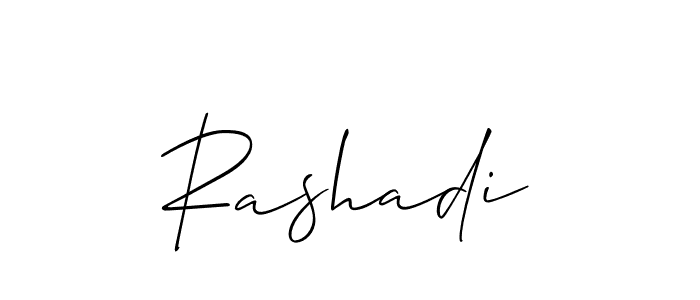 How to make Rashadi name signature. Use Allison_Script style for creating short signs online. This is the latest handwritten sign. Rashadi signature style 2 images and pictures png